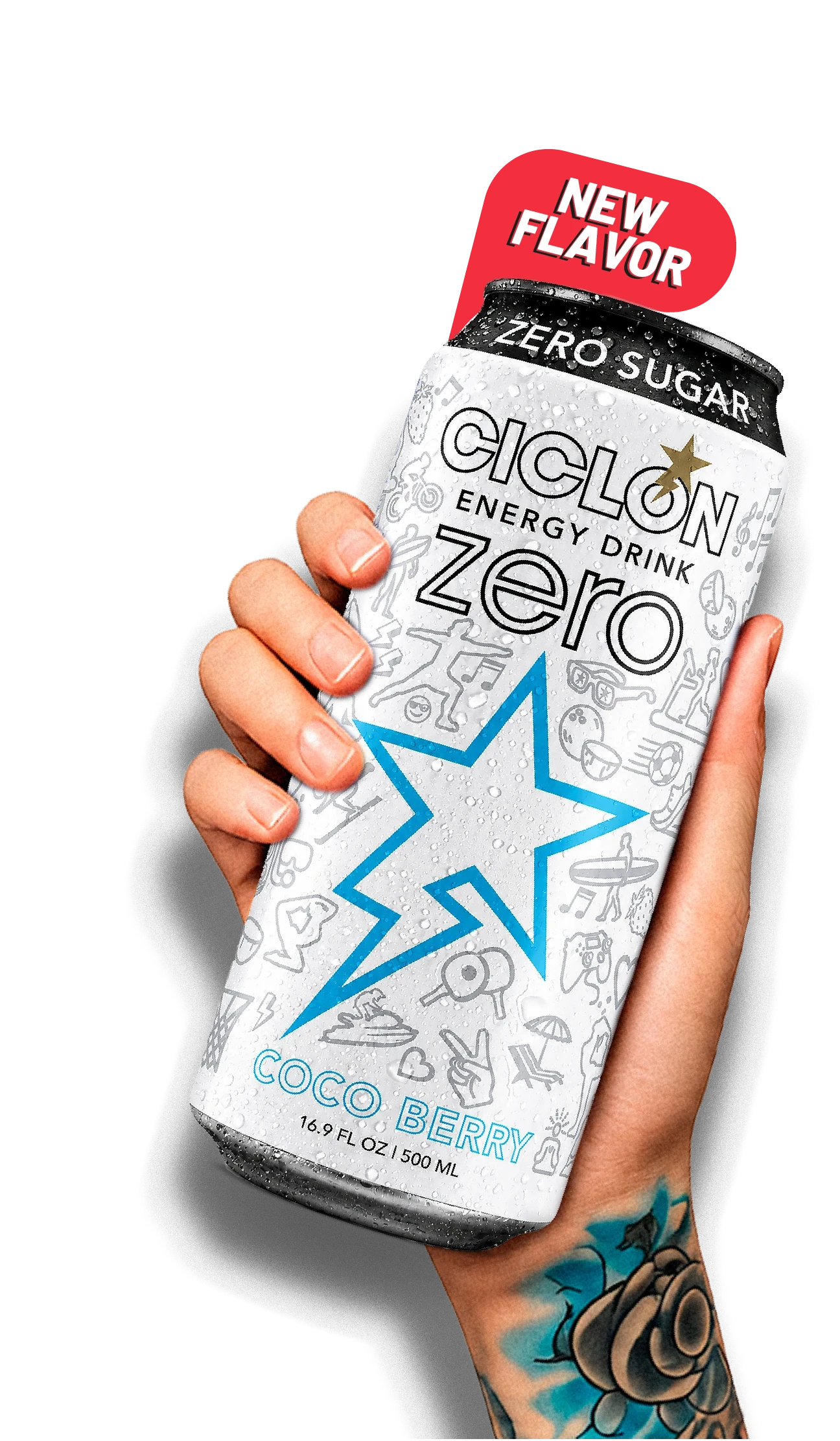 Mano con lata Coco Berry
