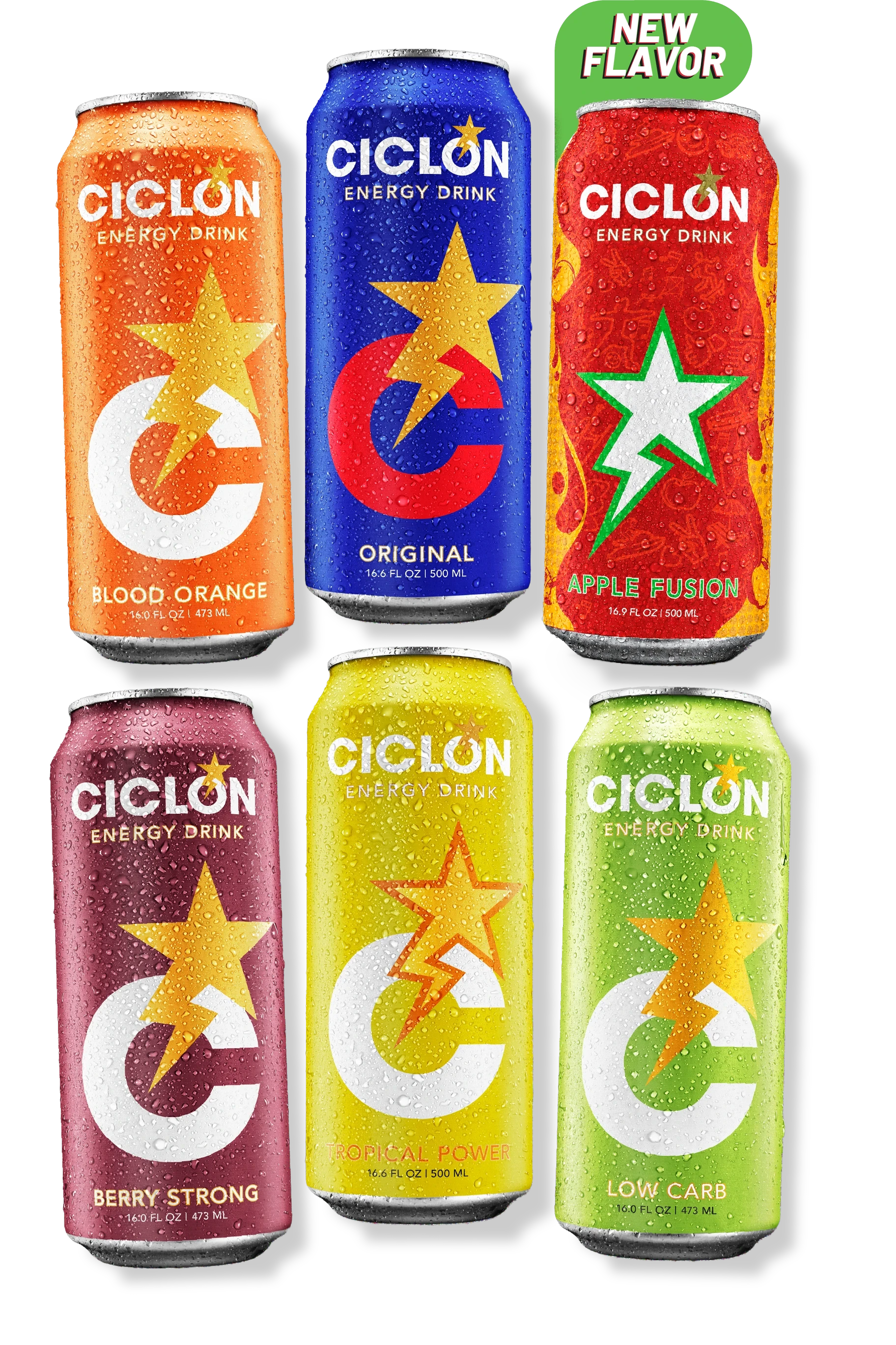 Berry Strong, Blood Orange, Original, Apple Fusion, Tropical Power, Low Carb