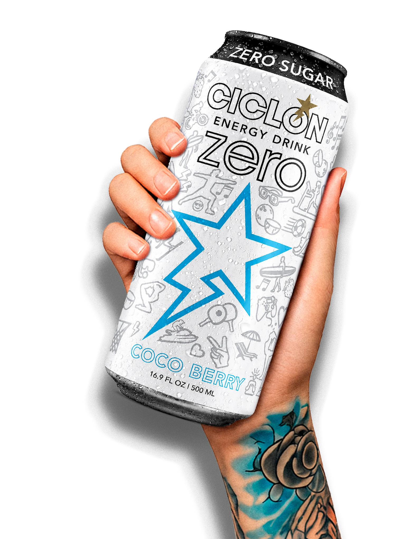 Mano con lata Coco Berry
