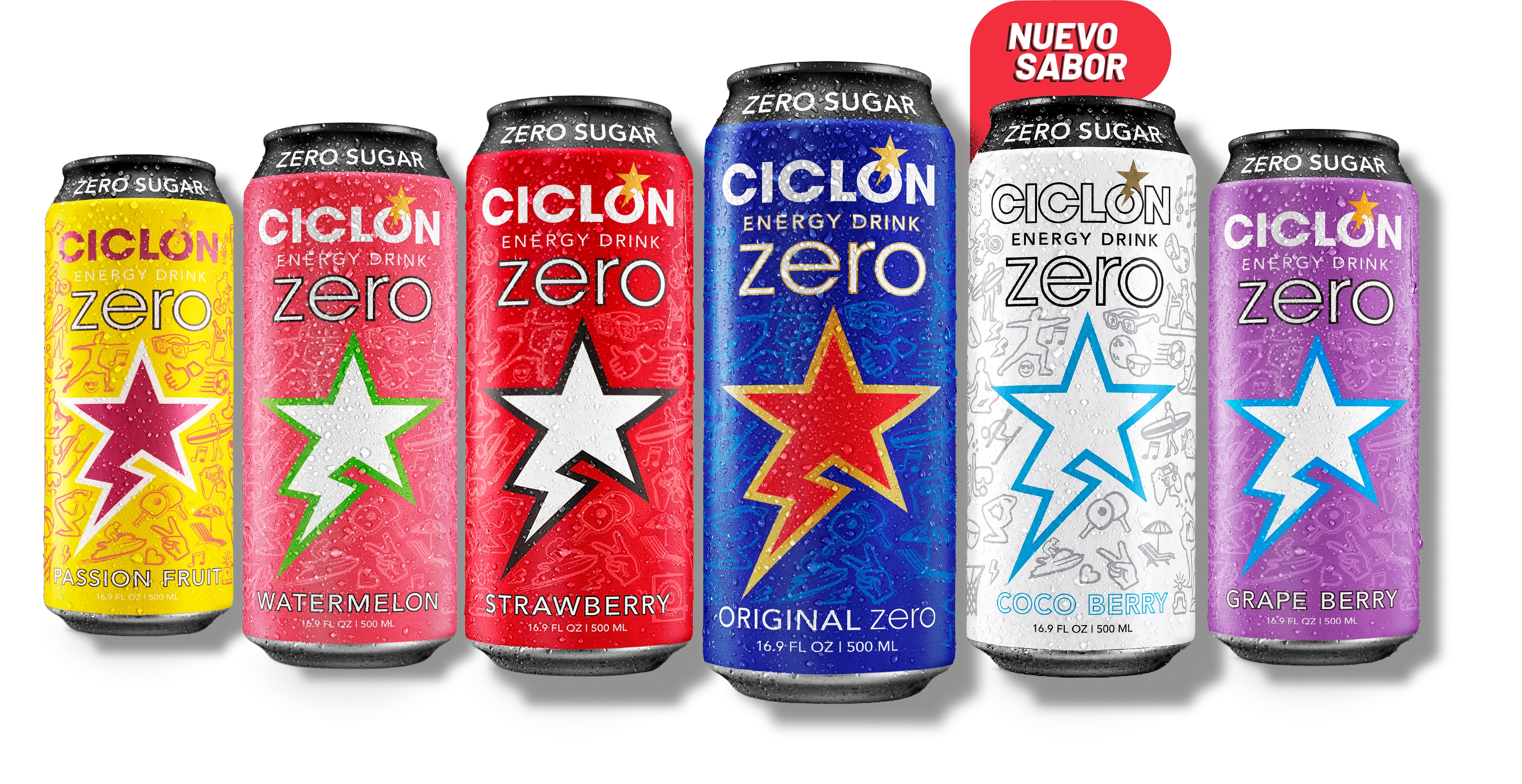 Passion Fruit, Watermelon, Strawberry, Original Zero, Coco Berry, Grape Berry