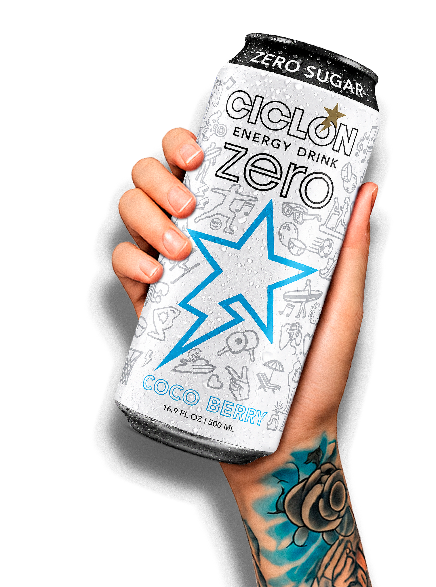 Mano con lata Coco Berry