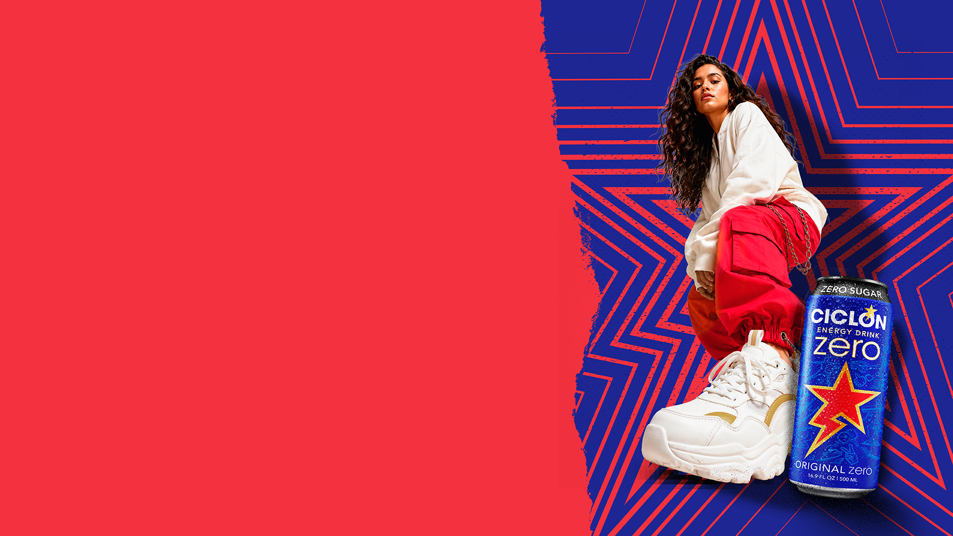 Fondo — mujer y Ciclón Zero